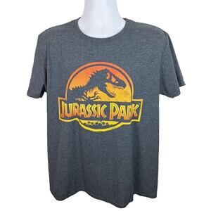 Official Jurassic Park Universal Studios Cotton-Poly Gray Tshirt Size Large